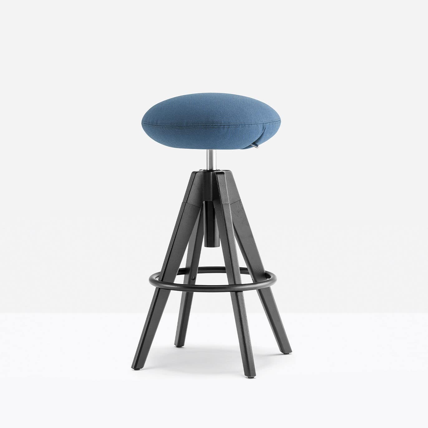 Sgabello Regolabile In Altezza KKTONER | Pelle PU Nera Con Poggiapiedi | Rotazione 360° - Foto 10