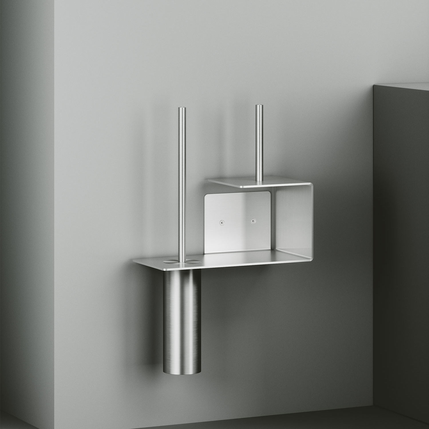 Mensola Per Asciugacapelli In Acciaio Inox - Fissaggio A Parete, Per Bagno O Cucina, Design Compatto - Foto 5