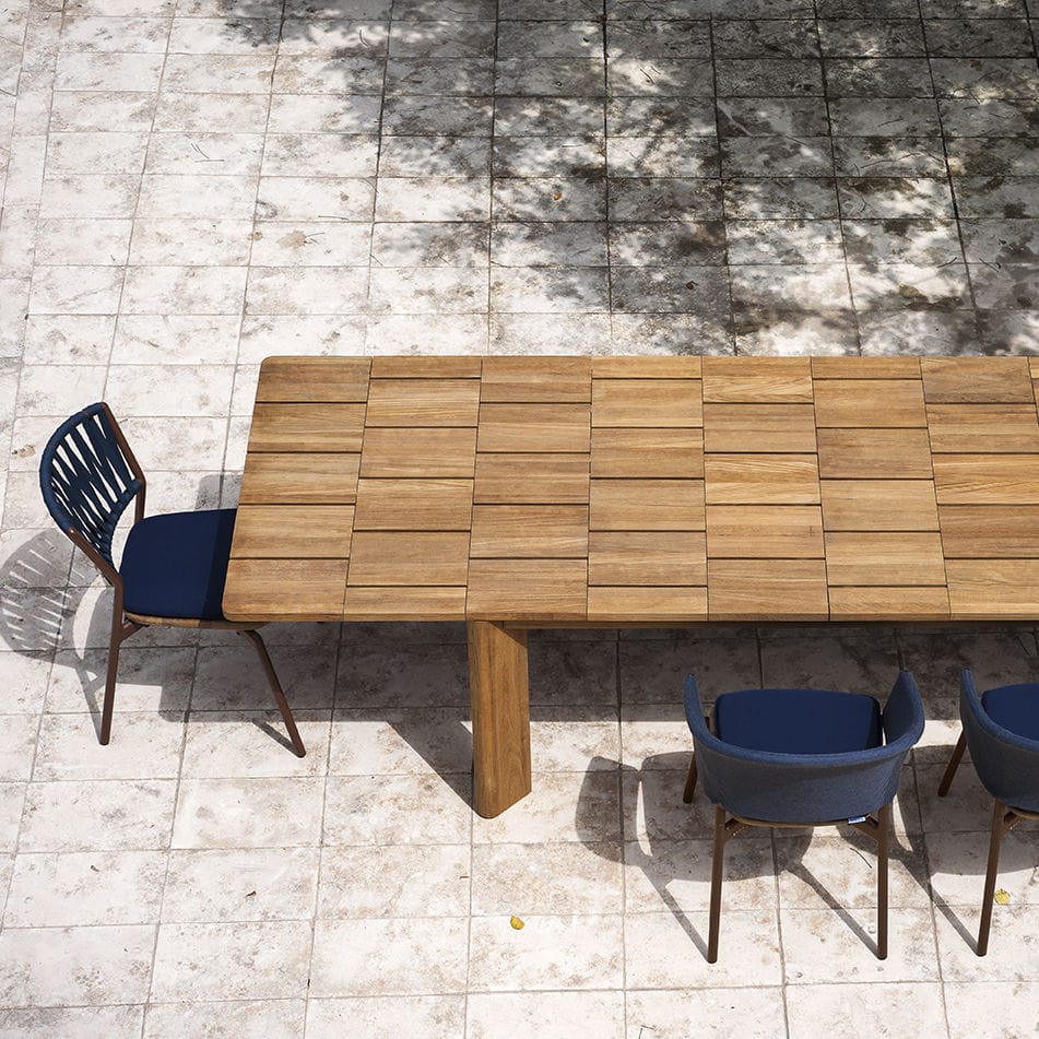 Tavolo da giardino rettangolare estendibile in teak Vera