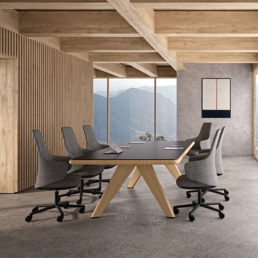 JSLXNDM Tavolo Da Conferenza, Tavolo Da Riunione Moderno Per Seminari Per Sala Conferenze D'ufficio, Scrivania Direzionale Con Robusta Struttura In Metallo. 240x130x74cm Style3 - Foto 2