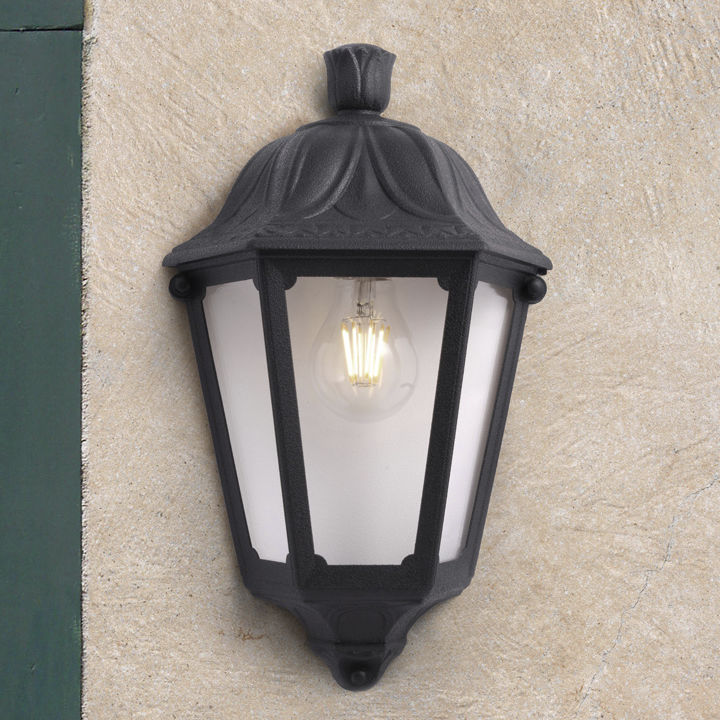 Applique Da Esterno Classica In Alluminio Ruggine - Lampada Discendente Con Attacco E27, IP43, 60W, Finitura Effetto Arrugginito
