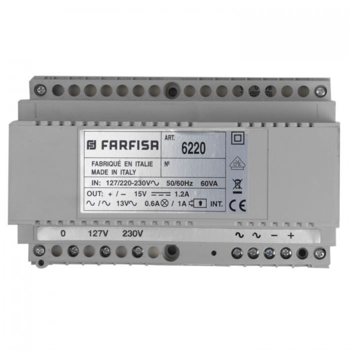 Alimentatore Farfisa PRS240 Non Intercomunicante, 18VA Per Citofonia 4+1, Montabile Su DIN