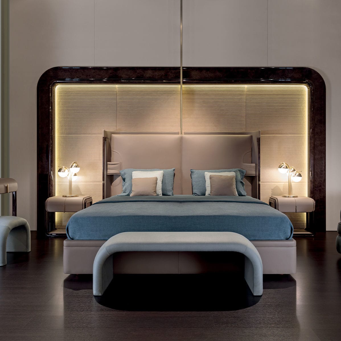 Letto king size - Eclipse - TURRI - contemporaneo / imbottito / con ...