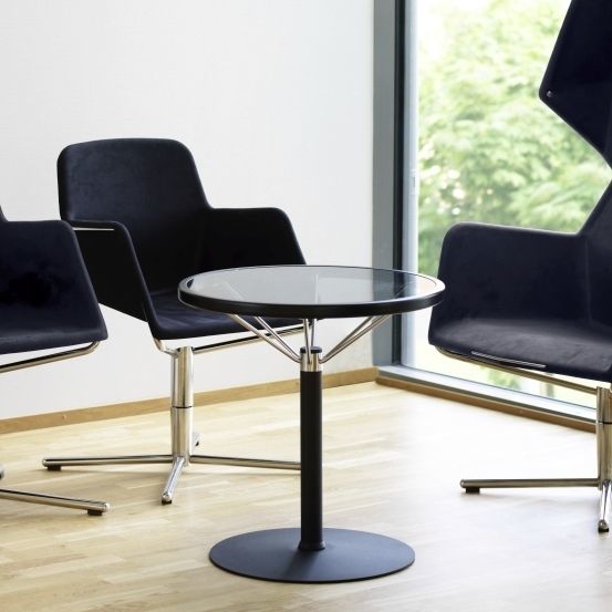 Tavolo Da Bistrot Per Esterni Rotondo 60 Cm Con Piano In Vetro Temperato – Tavolino Da Giardino Alto 86 Cm, Per Terrazzo E Balcone, Nero