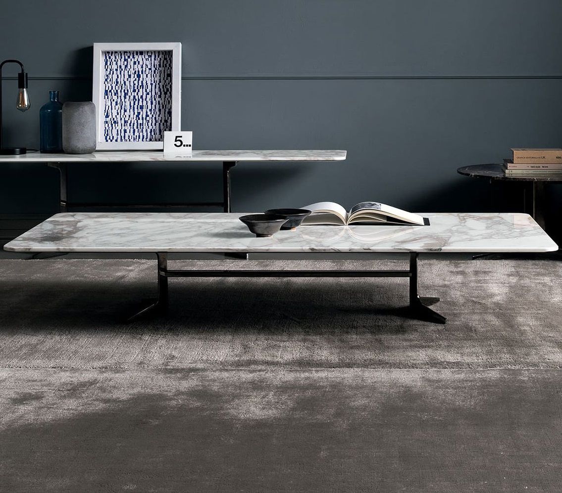 Btrpily Tavolino Da Caffè In Marmo Nero Rettangolare – Design Moderno Con Gambe In Legno, Facile Da Montare, Per Soggiorno Elegante