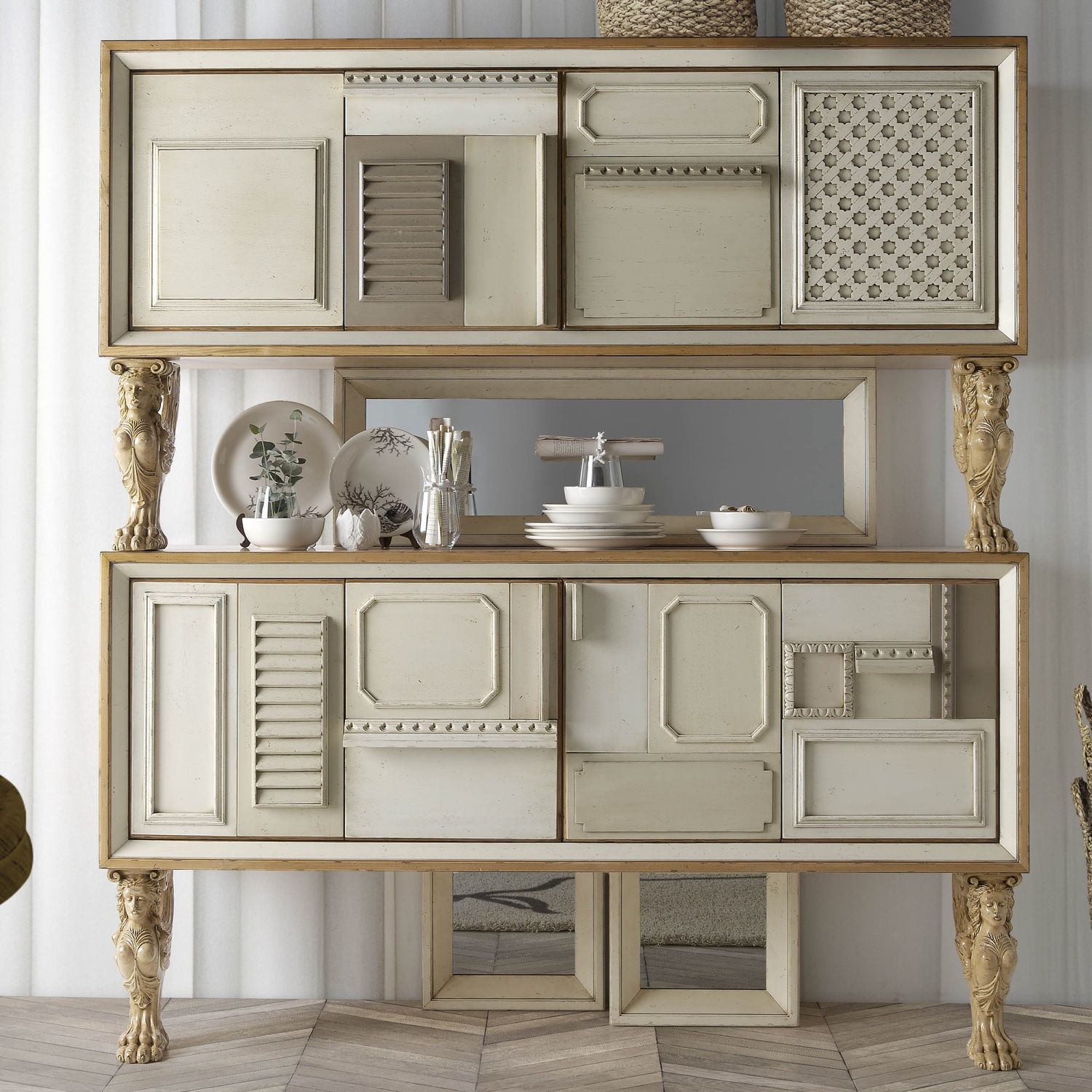 Credenza alta LAMASSU LOLA GLAMOUR moderna / in legno laccato / su misura