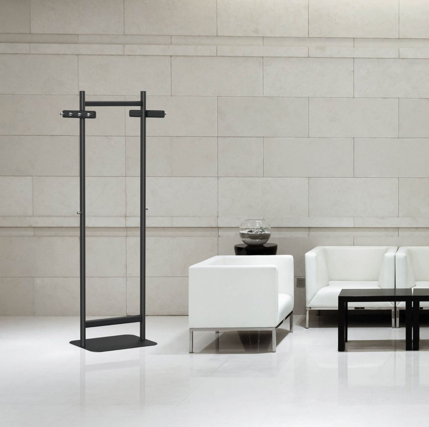 Maul Appendiabiti MAULsalsa, di alta qualità, resistente, per uffici, sale di ricevimento o pratiche, elegante appendiabiti per giacche dal design elegante, colore nero