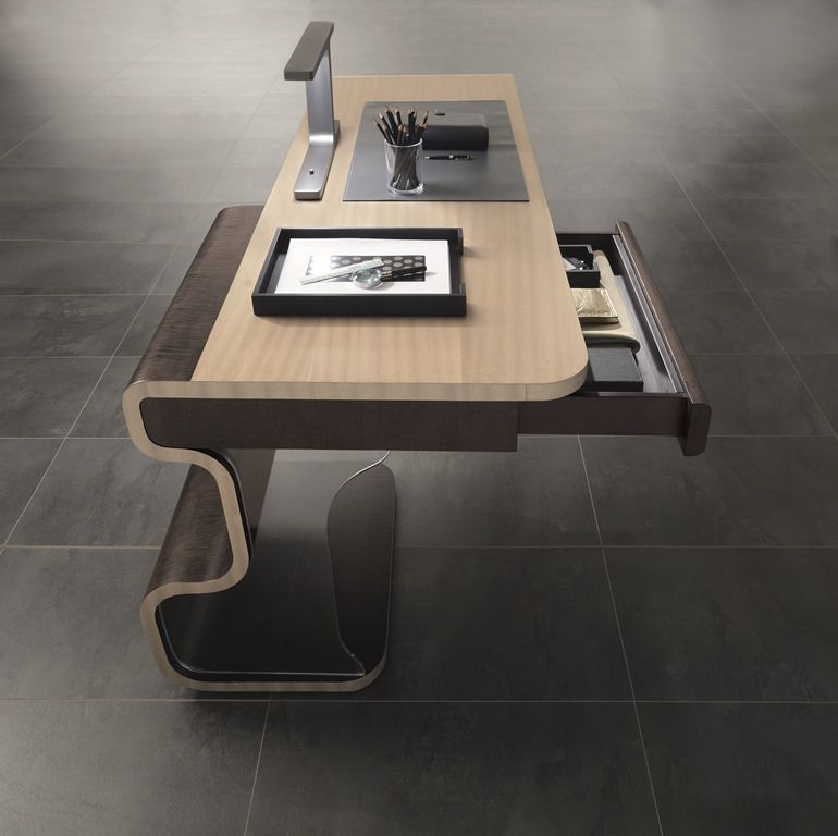 Scrivania Per Computer WATERJOY 122 Cm, Con 4 Cassetti E Ripiano, Legno MDF Nero/marrone, Stile Vintage - 4