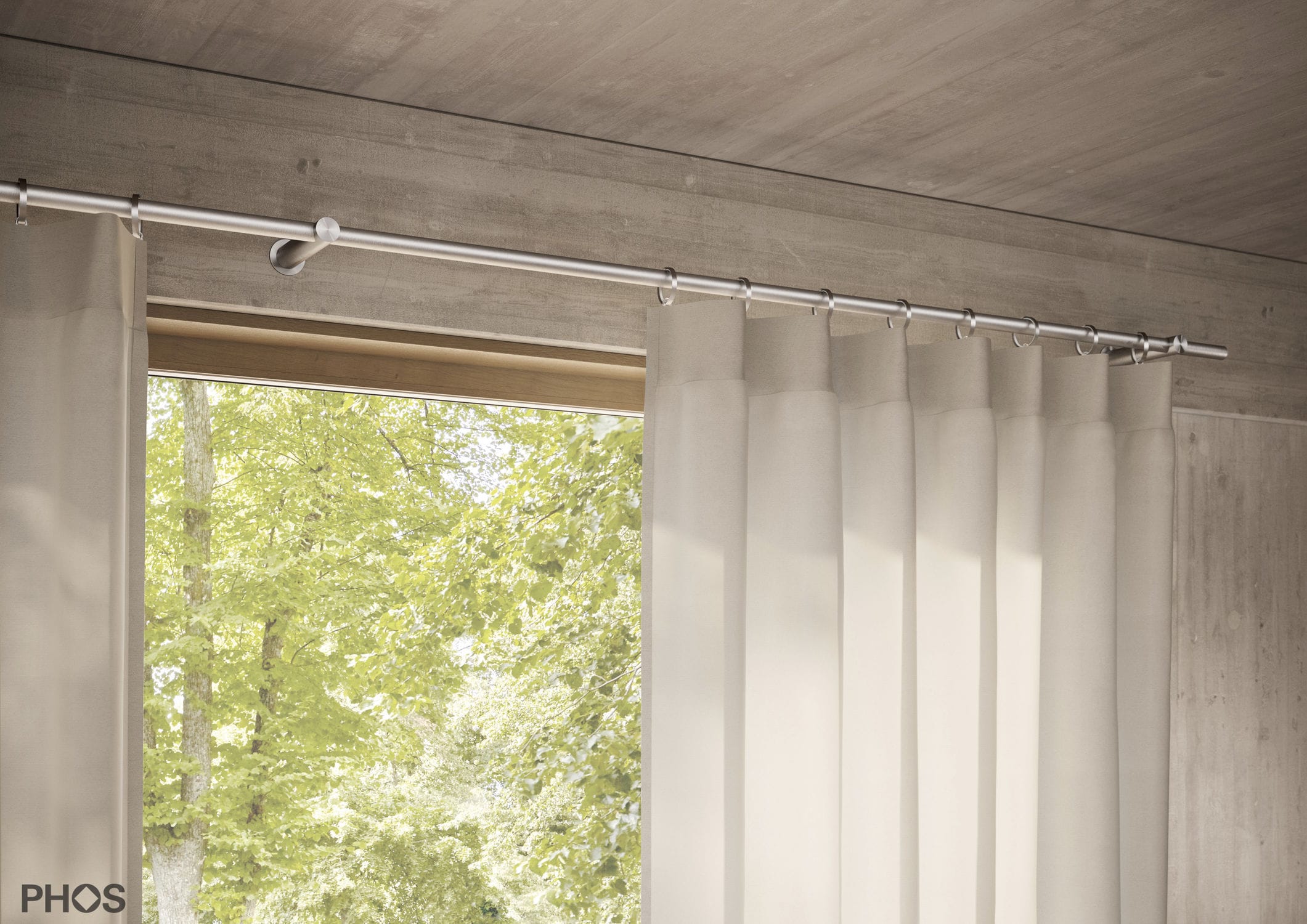 Asta Per Tende A Due Vie 16 Mm In Acciaio INOX Cromo Opaco - Regolabile Da 120 A 600 Cm, Con Supporti E Terminali