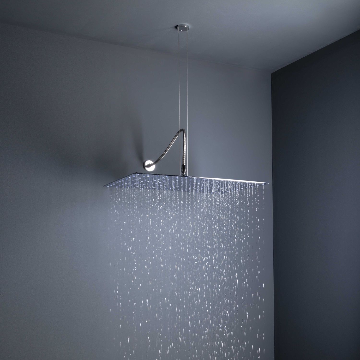 WENKO Ultimate Shower Soffione Doccia A Pioggia 25 Cm – 3 Gettoni: Soft Rain, Massaggio, Pressure Water – Nero/Grigio - 2