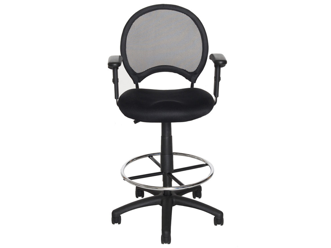 CASARIA Sgabello Girevole Ufficio In Similpelle – Altezza Regolabile 51-65 Cm, Seduta Morbida Da 10 Cm Con Poggiapiedi E Rotelle