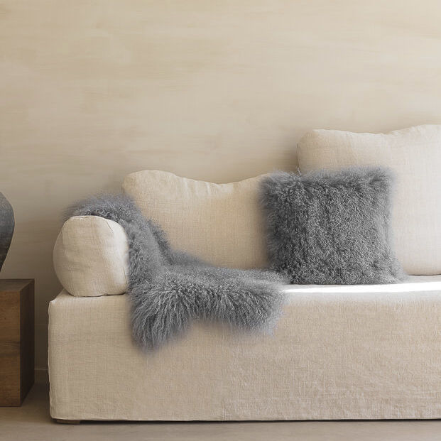 Federe Cuscino Pelle Agnello Ganloz - 2 Pezzi 45x66cm Per Divano E Arredamento - Foto 1