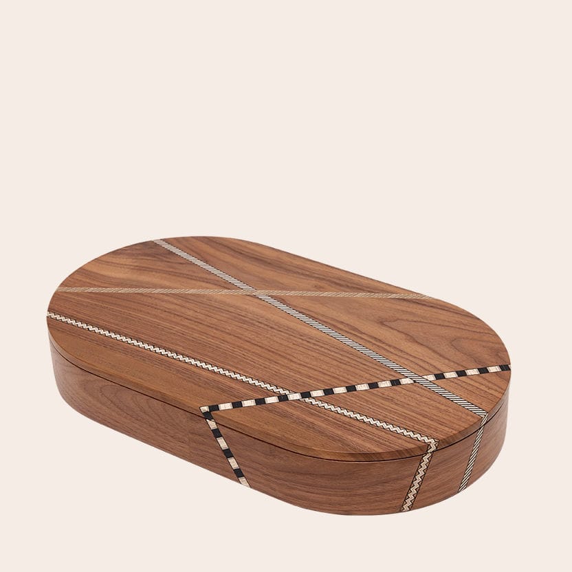 BeeXchange Portagioie In Legno Di Noce Nero Fatto A Mano – Elegante Scatola Portagioelli Con Divisori, Regalo Unisex