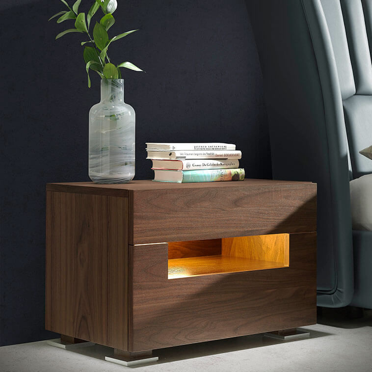 Comodino Con Cassetto E Vano Portaoggetti 40 X 31 X 50 Cm In Legno Massello Di Pino Bianco Dec033345 87002878