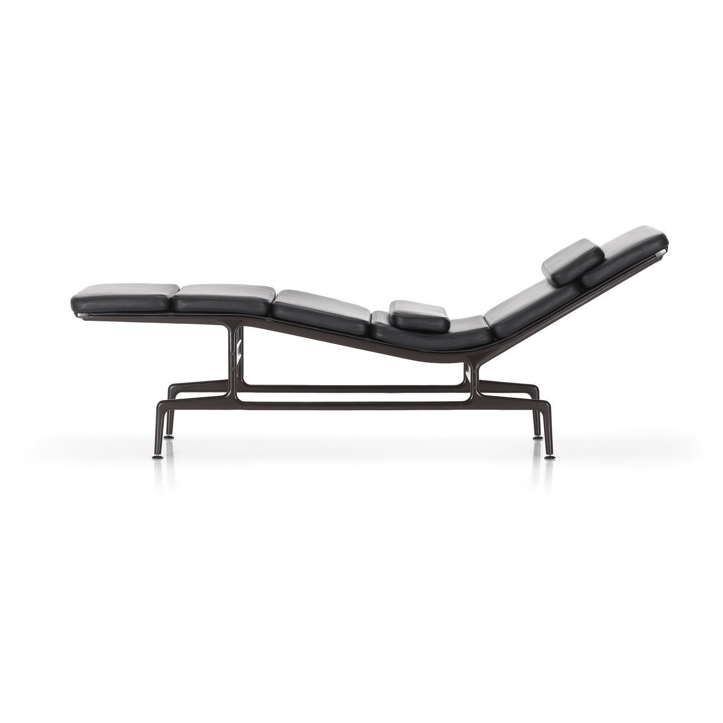 Chaise longue moderna ES 106 vitra in pelle / in alluminio / con