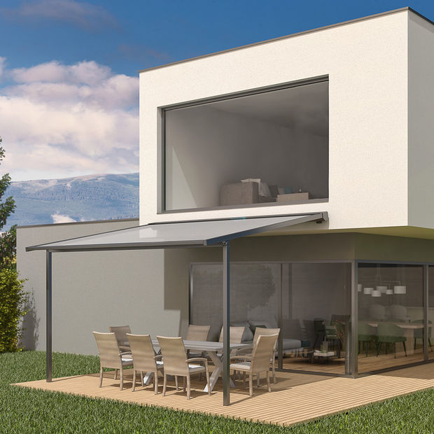 Tenda Da Sole Verticale Outsunny Per Balcone E Terrazzo – 250 Cm – Grigio – Protezione UV Con Manovella