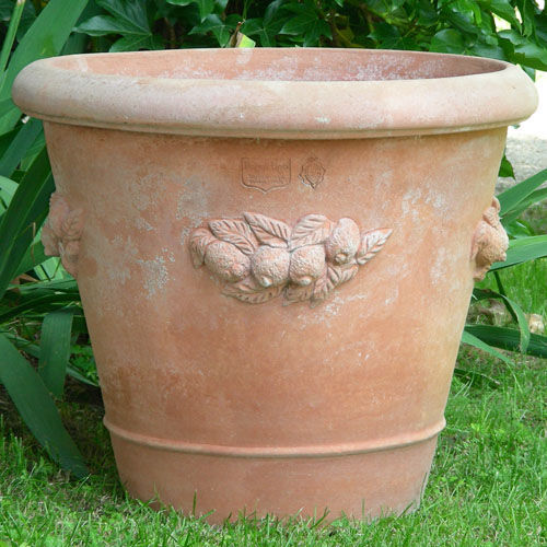Teramico Vaso In Terracotta Con Stampa Limoni (25cm) – Un Tocco Mediterraneo Per La Tua Casa!