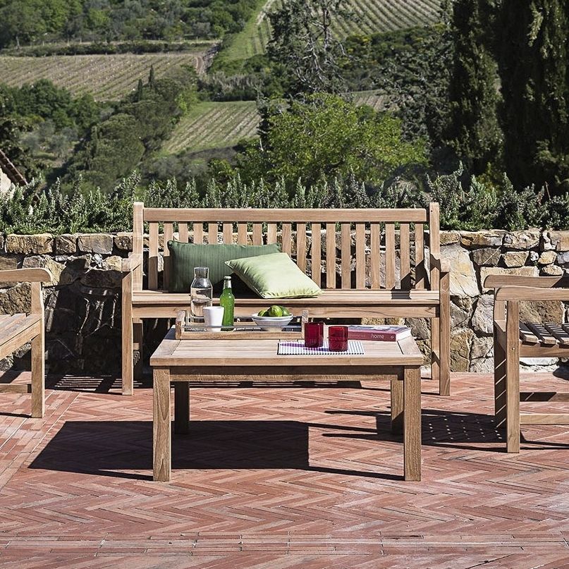 OTSUN Panca Giardino Teak Naturale - Legno Massello Qualità A, Per 2 Persone, Resistente Intemperie - Foto 8