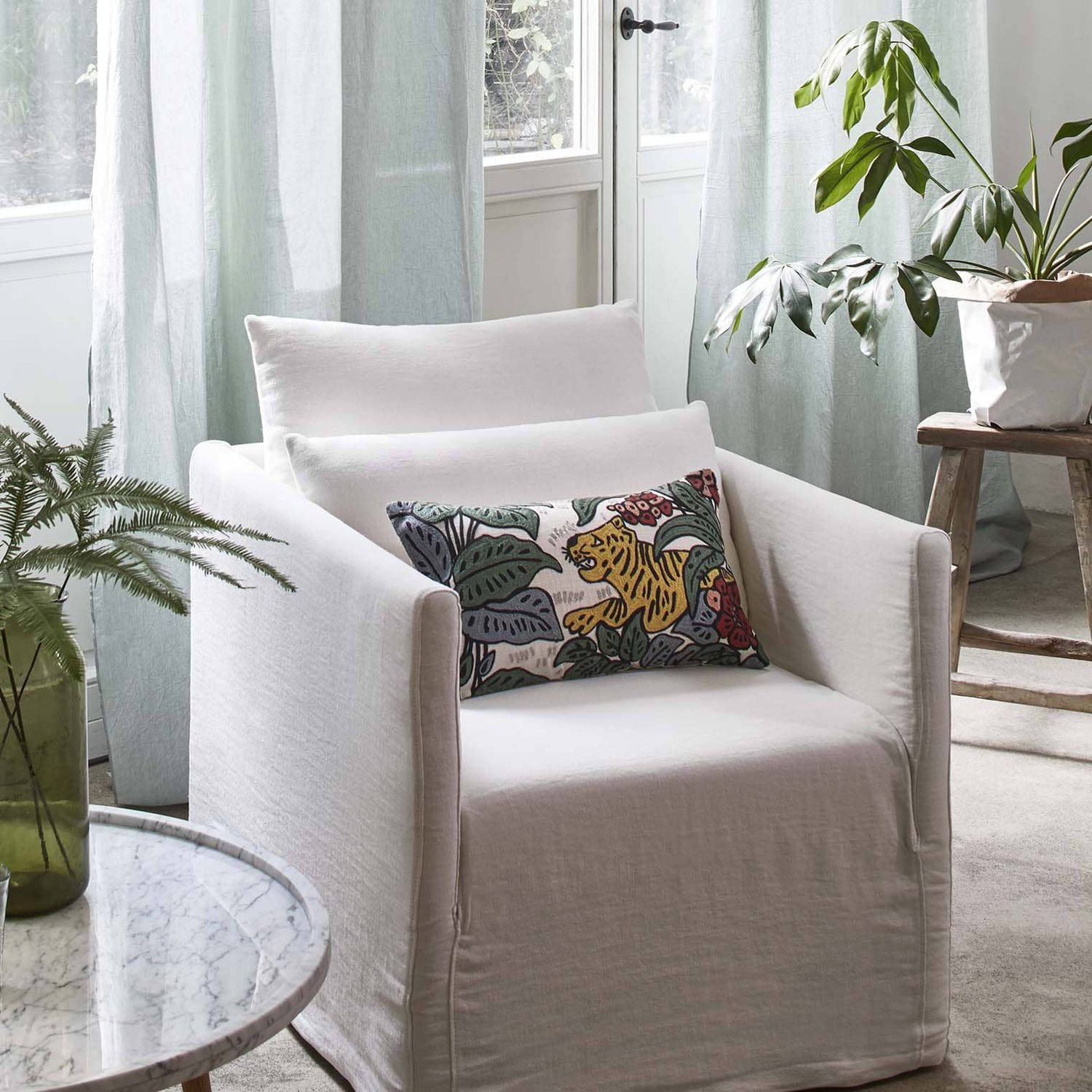 Animali E Fiori Design Stampato Digitale Cotone Ricco Lino Look - Foto 12