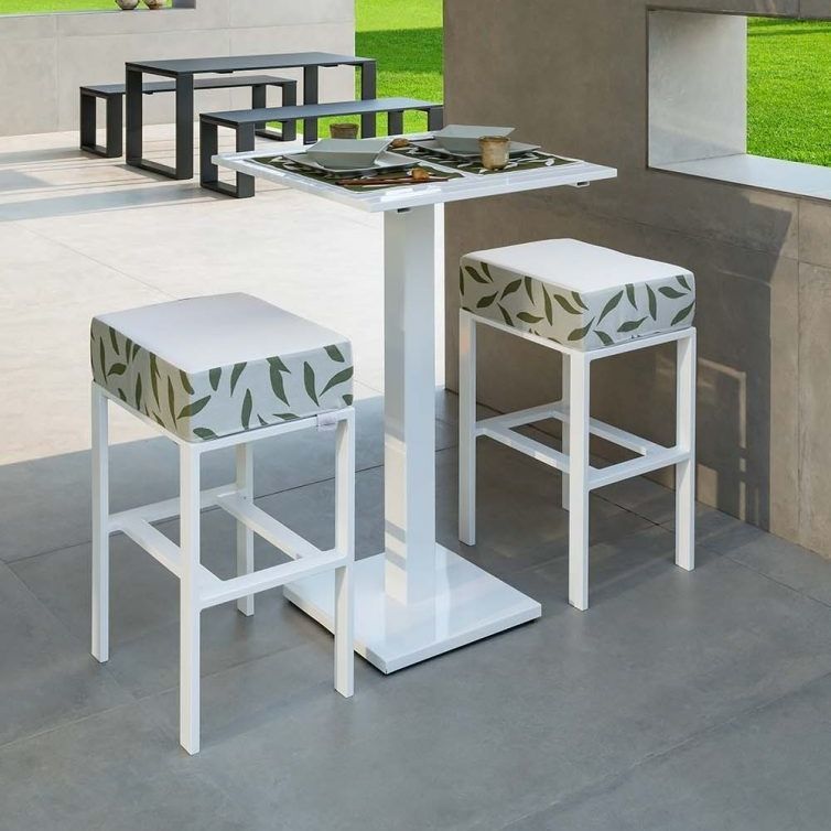 Sgabello Da Bar Alto Imbottito Ecopelle Memphis Grigio Chiaro Bizzotto 2 Pz 88352513