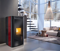 Stufa a pellet / in ceramica / moderna