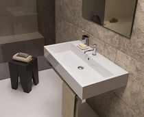 Lavabo sospeso / in ceramica / rettangolare...