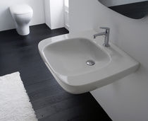 Lavabo sospeso / in ceramica / rettangolare...