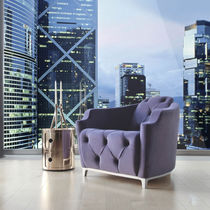 Poltrona chesterfield / in tessuto / in...