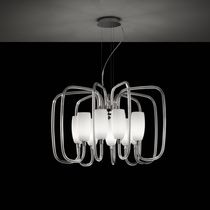 Lampadario moderno / in cromo / in vetro...