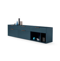 Credenza moderna / in legno laccato / beige