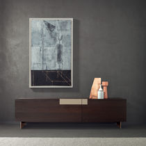 Credenza moderna / in legno laccato / grigia