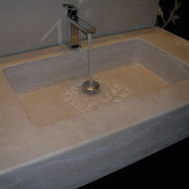 Lavabo sospeso / in pietra naturale / con...