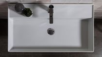 Lavabo sospeso / in ceramica / rettangolare...