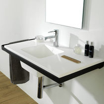 Lavabo sospeso / in ceramica / rettangolare...