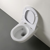 WC sospeso / in ceramica / bianco / ovale