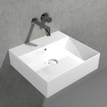 Lavabo sospeso / in ceramica / senza foro...
