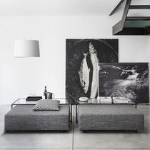Pouf moderno / in tessuto / in metallo /...