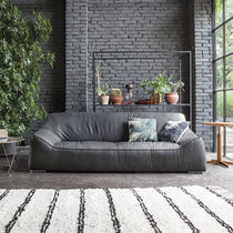Divano moderno / in pelle / 3 posti / grigio