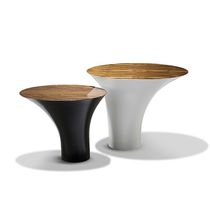 Tavolo d'appoggio moderno / in legno / ovale...