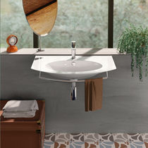 Lavabo sospeso / in ceramica / con portasalviette...