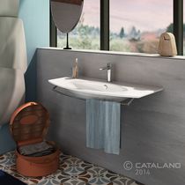 Lavabo sospeso / in ceramica / con portasalviette...