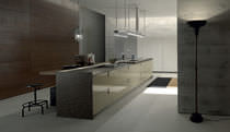 Cucina moderna / in legno / con isola /...