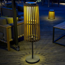 Lampada da terra / in teak / moderna / regolabile