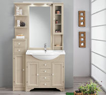 Mobile lavabo da appoggio / in legno massiccio...