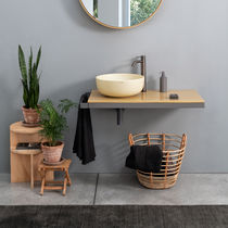 Piano lavabo in legno / in ceramica / con...
