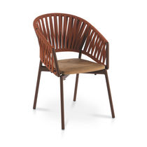 Poltrona moderna / in tessuto / in teak...
