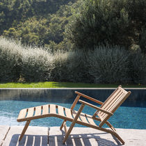 Lettino prendisole moderno / in teak / di...
