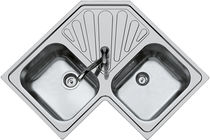 Lavello a 2 vasche / in acciaio inox / da...