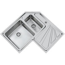 Lavello a 2 vasche / in acciaio inox / da...