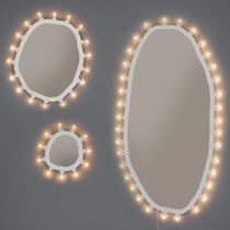 Specchio a muro / moderno / in legno / luminoso
